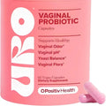 Pink packaging of vaginal probiotic capsules with 'Opositiv Health' branding.