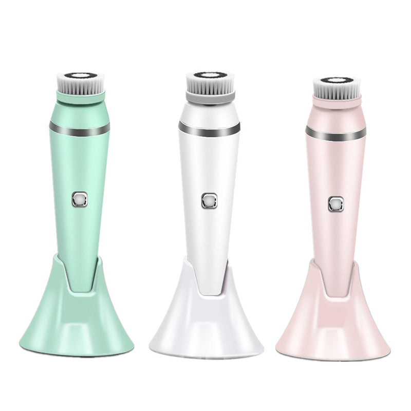 Three handheld devices in green, white, and pink on a white background