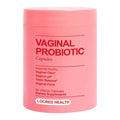 Pink tub of vaginal probiotic capsules, 60 capsules, for odour control, pH balance and yeast balance